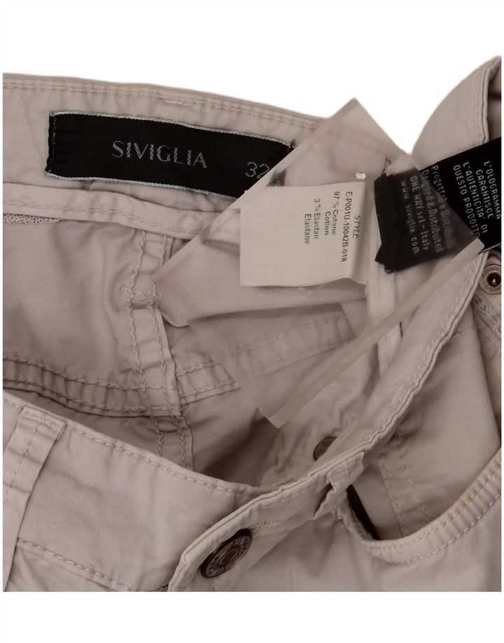 Pantaloni casual slim da uomo SIVIGLIA W32 L30 in cotone grigio