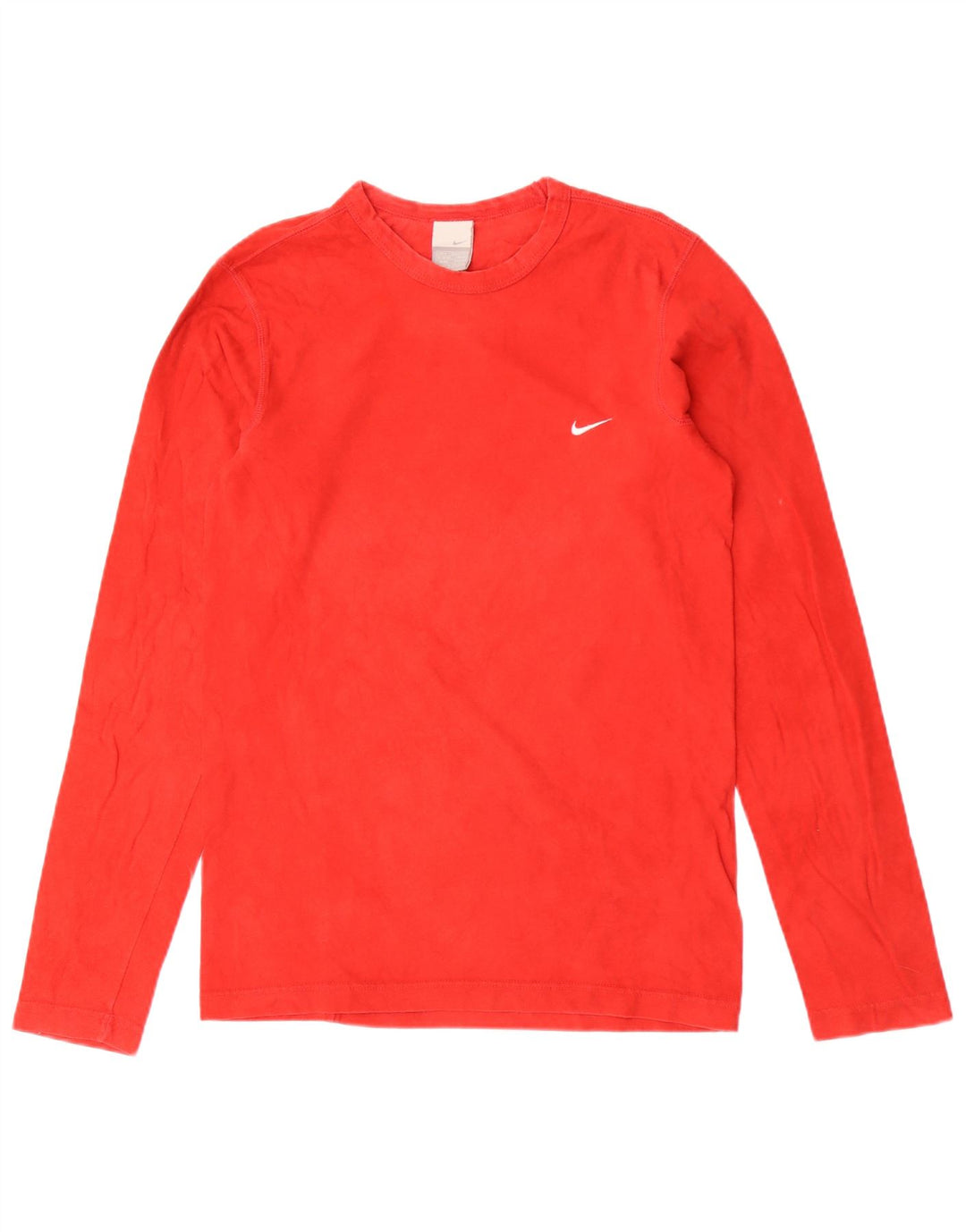 Nike Top Manica Lunga da Uomo UK 36/38 Piccolo Rosso Cotone