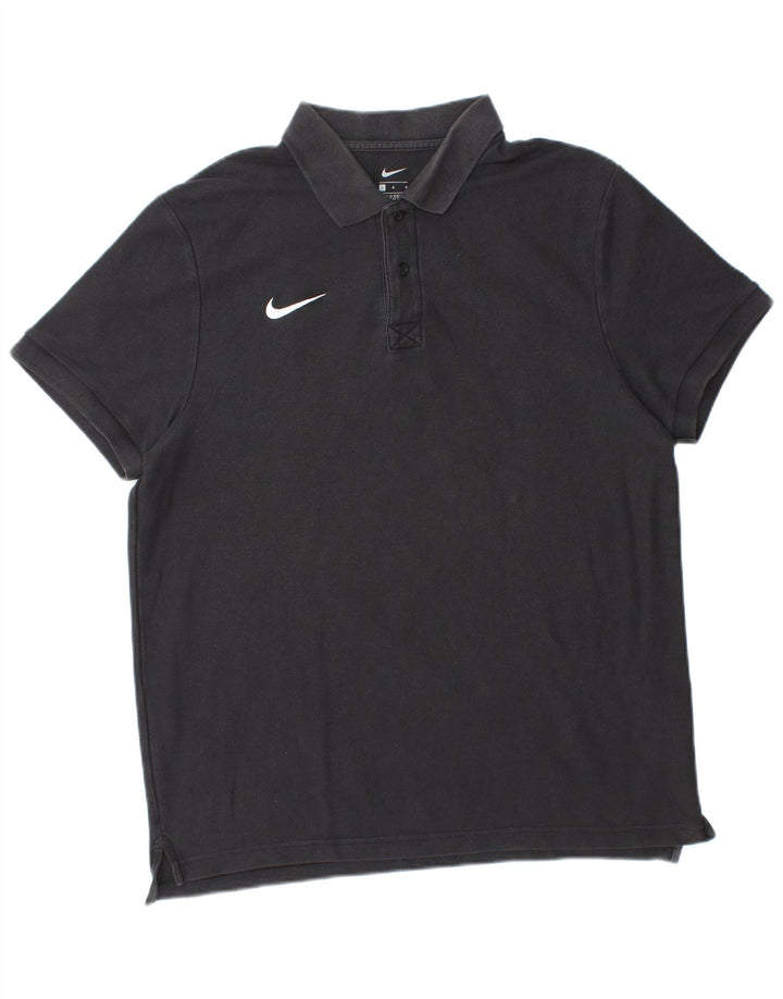 Polo NIKE da uomo grande in cotone nero
