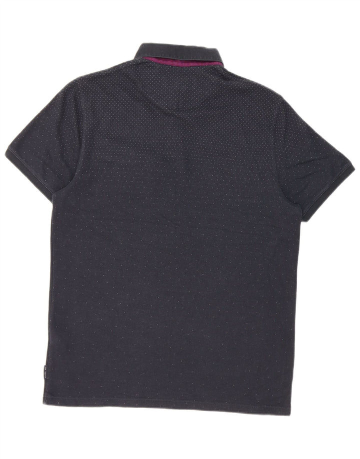 Polo da uomo Ted Baker taglia 3 media cotone maculato blu navy