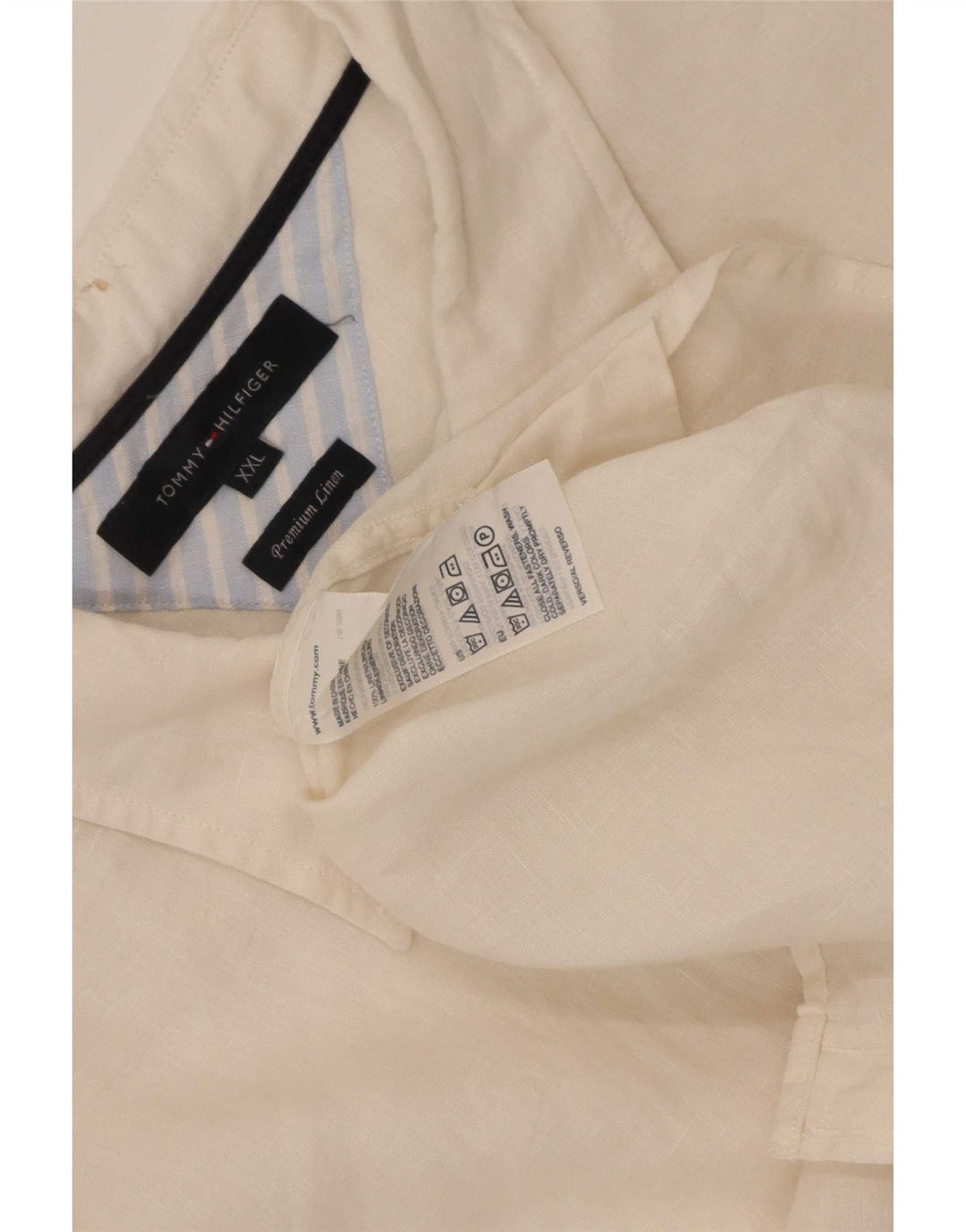 Camicia da uomo Tommy Hilfiger 2XL Lino bianco