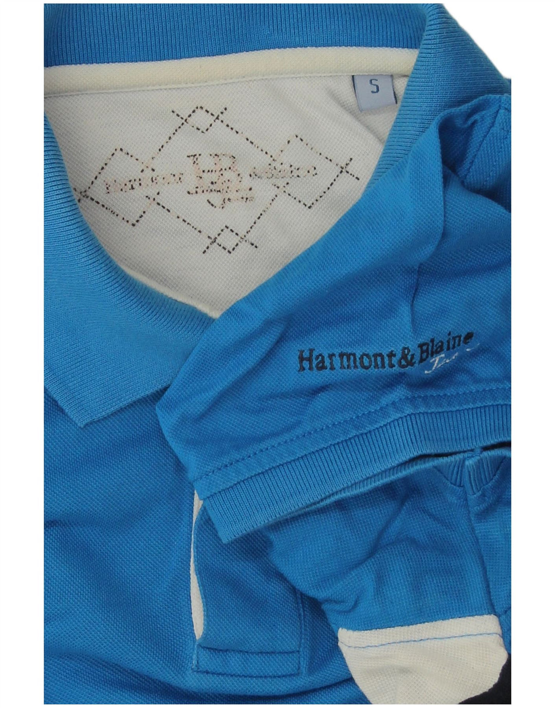Polo da uomo Harmont & Blaine piccola in cotone color block blu