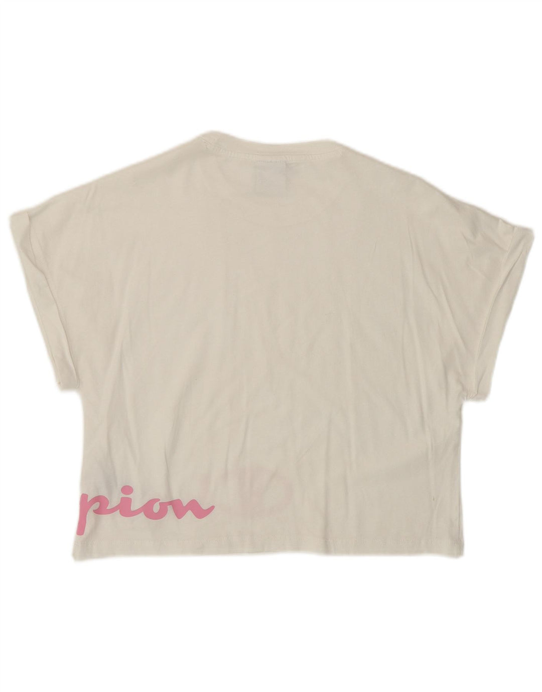 T-shirt corta con grafica Champion per ragazze, 13-14 anni, XL, cotone bianco