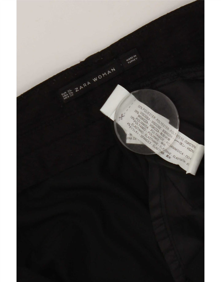 Pantaloni Capri da donna con cavallo basso Zara XL W36 L19 poliestere nero