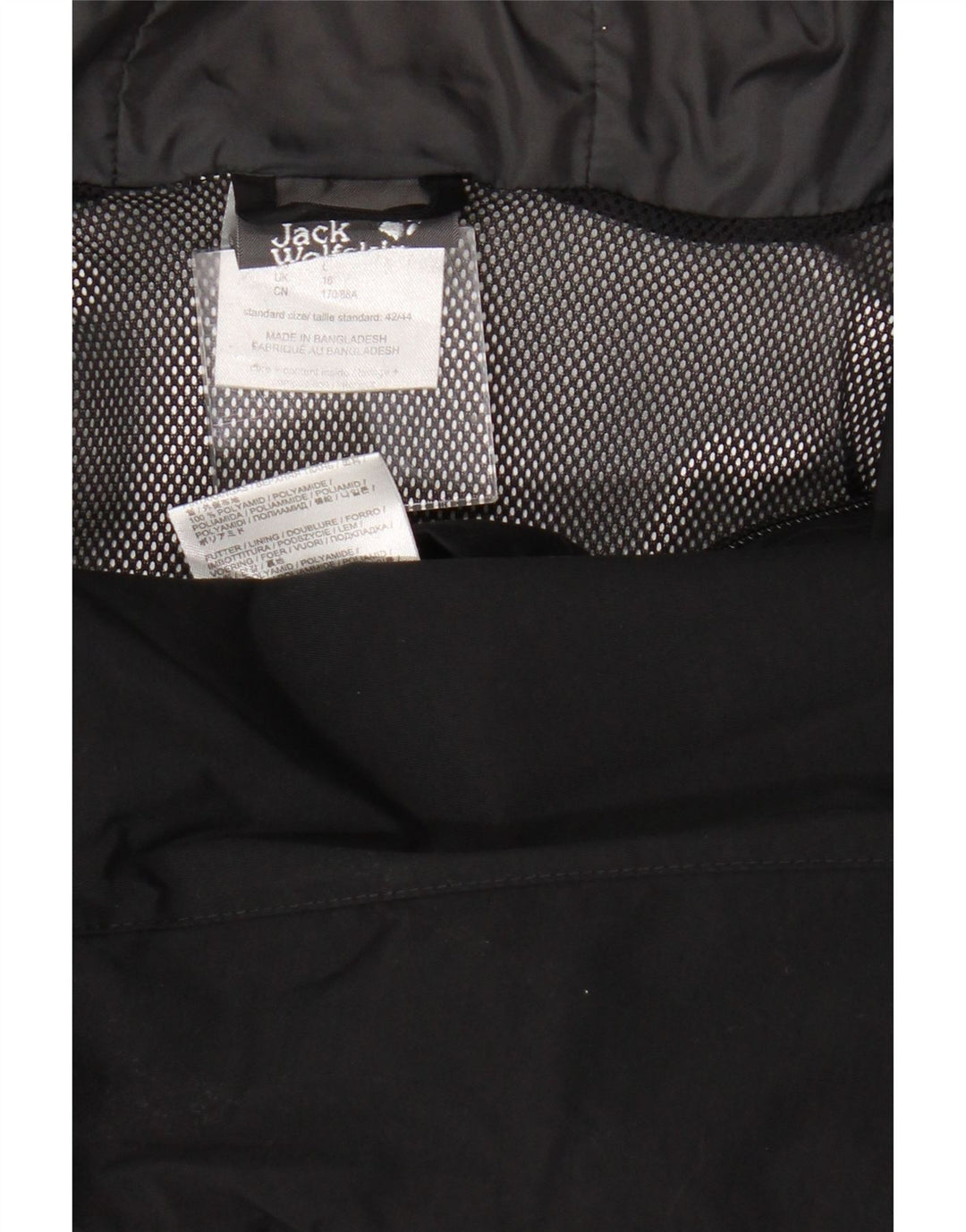 Giacca antipioggia con cappuccio da donna Jack Wolfskin UK 16 Large Nero Poliammide