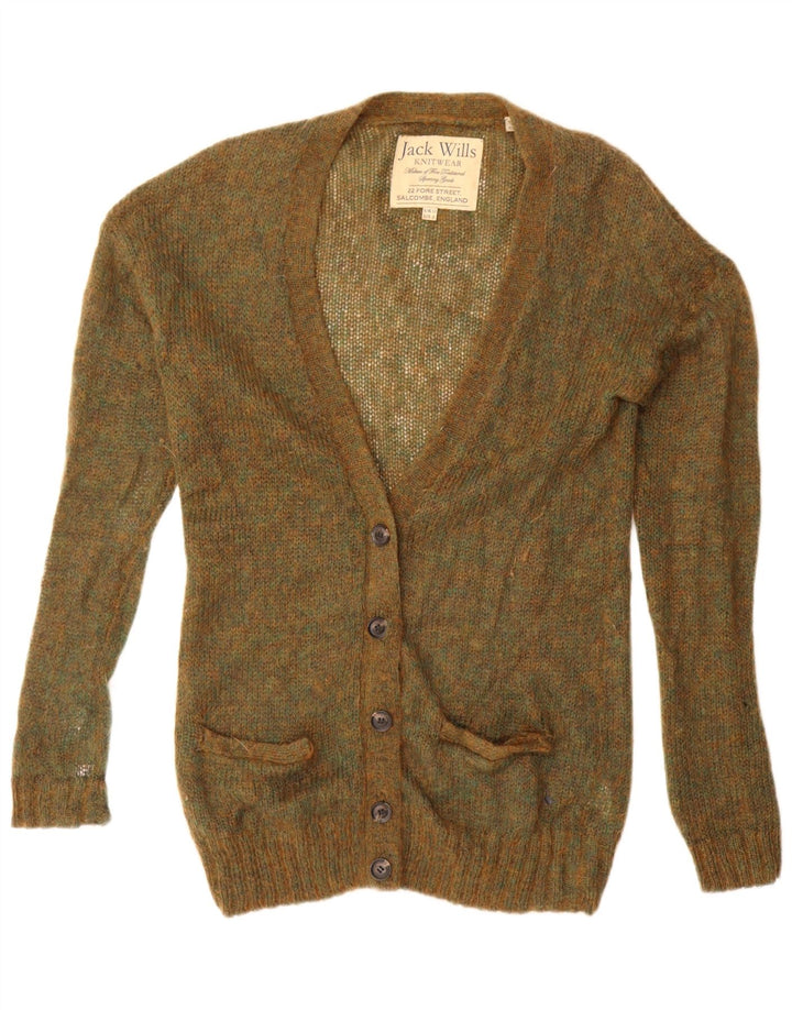 Maglione cardigan oversize da donna Jack Wills UK 12 medio kaki chiazzato