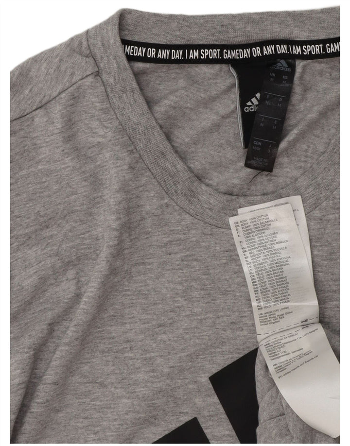 T-shirt grafica da uomo ADIDAS Top in cotone mélange grigio medio