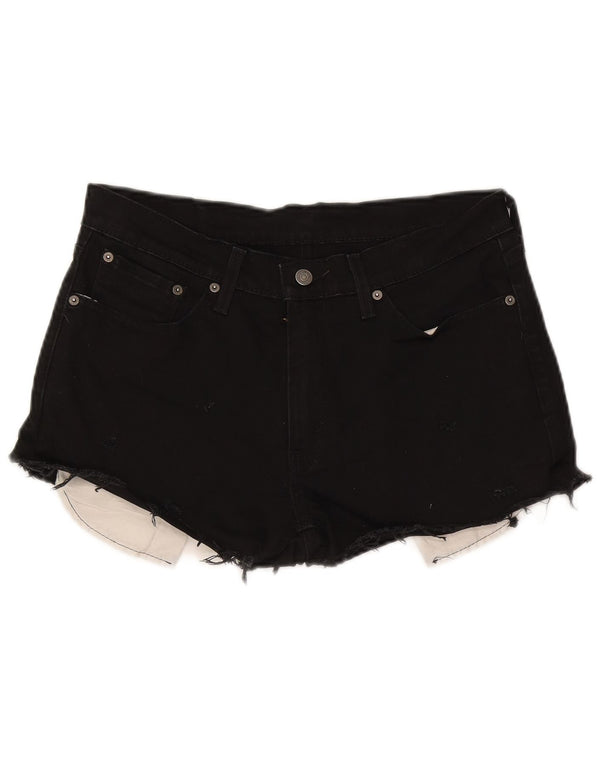 Pantaloncini di jeans Levi's 541 da donna W32 grandi in cotone nero