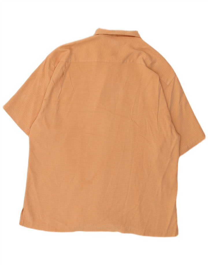 Camicia a maniche corte da uomo Tommy Bahama grande seta a quadri arancioni