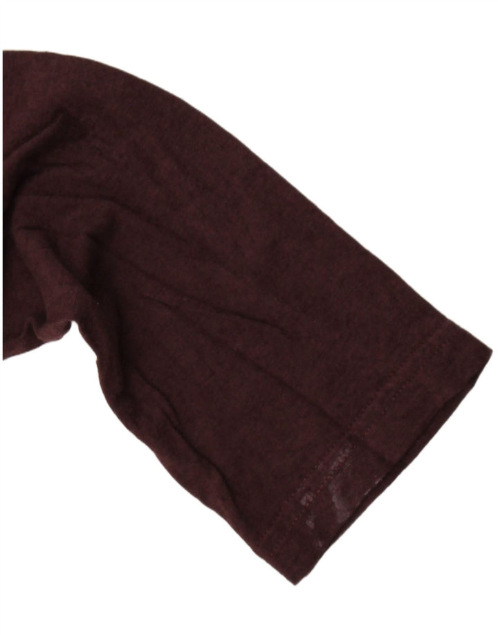 Armani Jeans Donna Crop Top Manica Lunga IT 44 Viscosa Bordeaux Medio