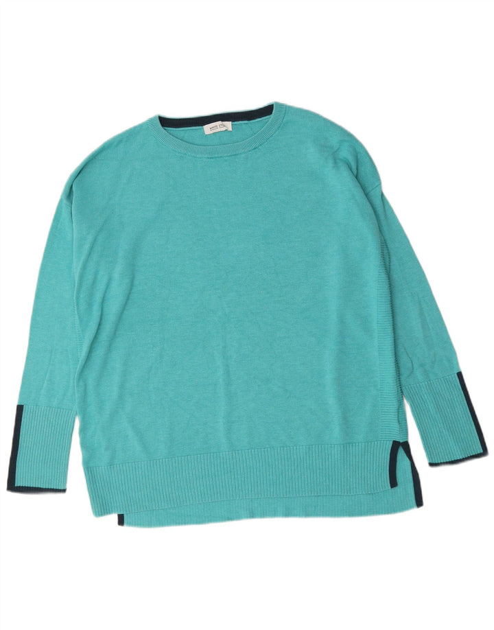 Maglione maglione oversize con scollo a barca da donna di White Stuff UK 16 Grande Turchese