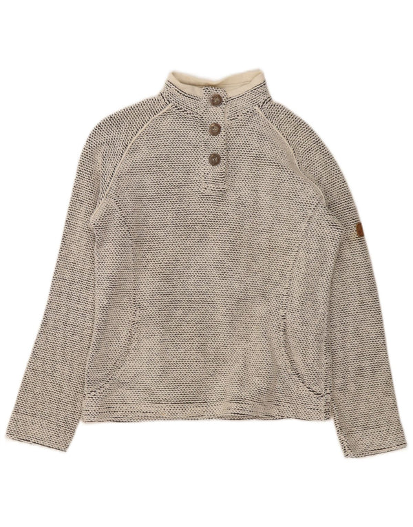 Felpa da donna con collo abbottonato Weird Fish UK 10 piccolo cotone grigio