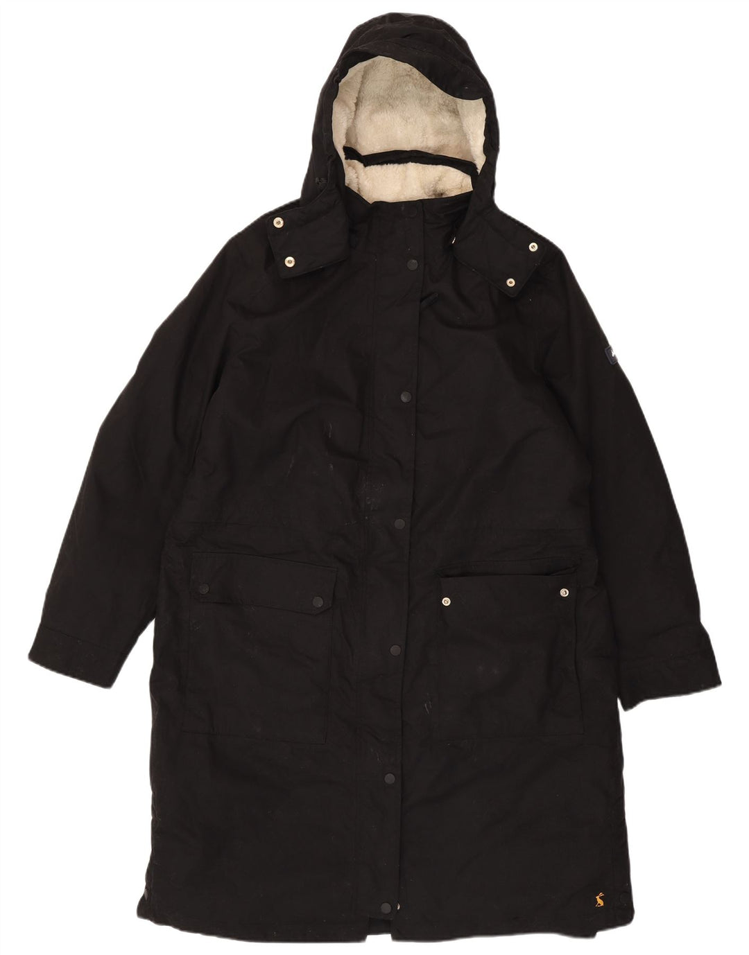 Giacca Parka con cappuccio da donna Joules UK 18 XL poliestere nero