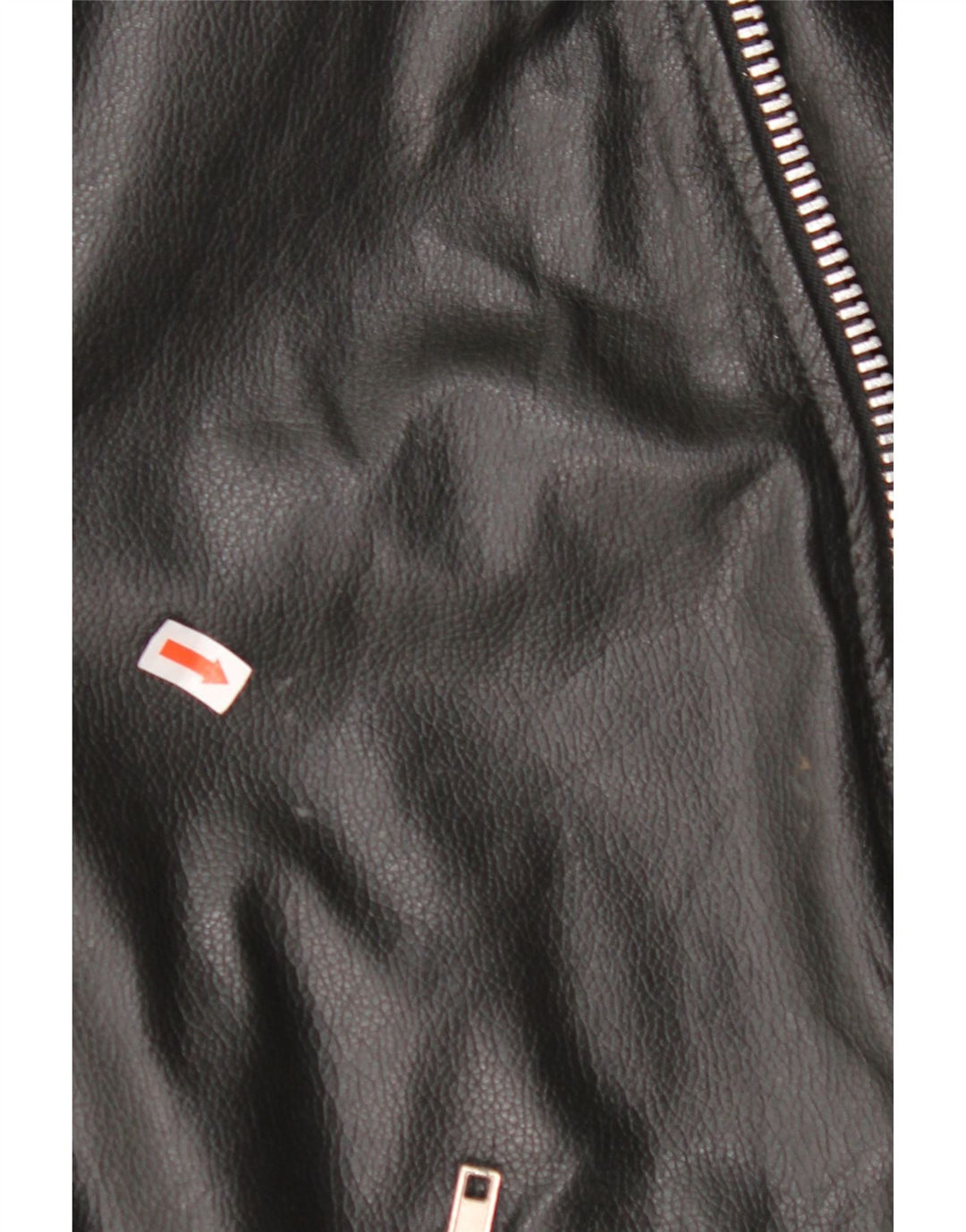 VINTAGE Womens Oversized Leather Biker Jacket UK 10 Small Black Leather