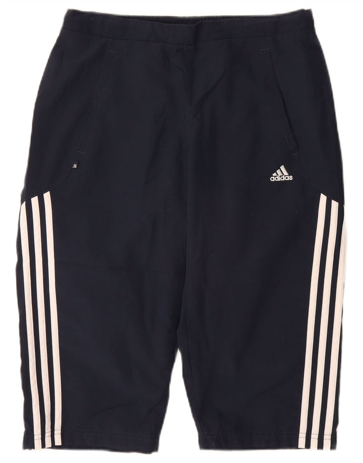 Pantaloncini sportivi Adidas da donna Bermuda UK 12 medio blu navy poliestere