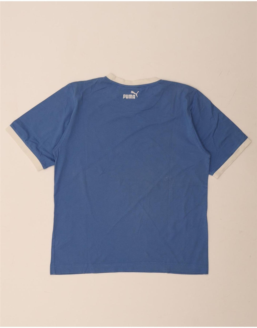 T-shirt grafica da uomo Puma grande in cotone blu
