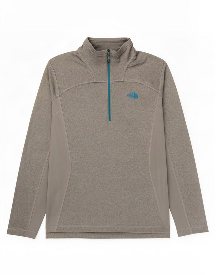 Top della tuta da uomo pullover con zip e collo The North Face grigio medio chiazzato