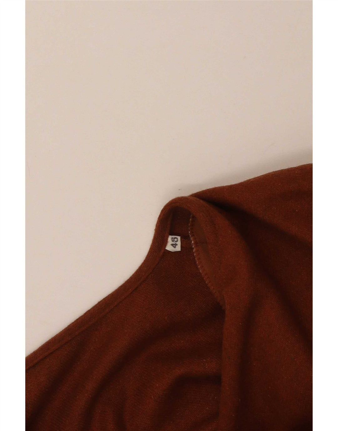 Abito vintage da donna a maniche lunghe a portafoglio IT 46 grande marrone