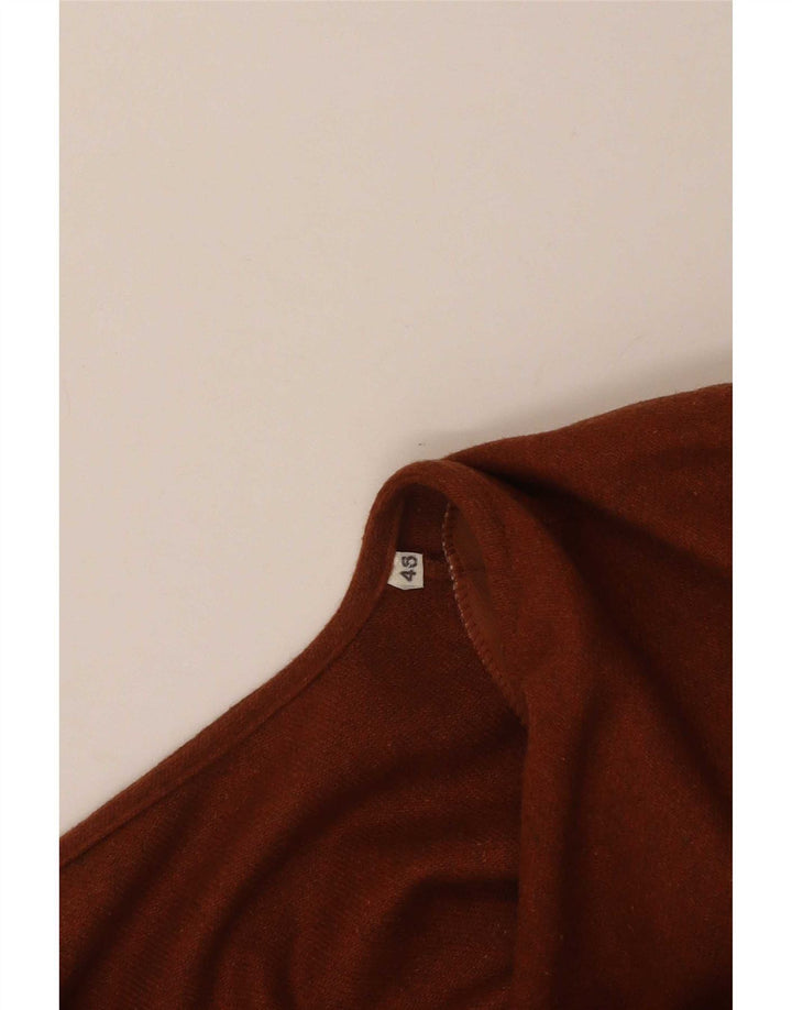 Abito vintage da donna a maniche lunghe a portafoglio IT 46 grande marrone