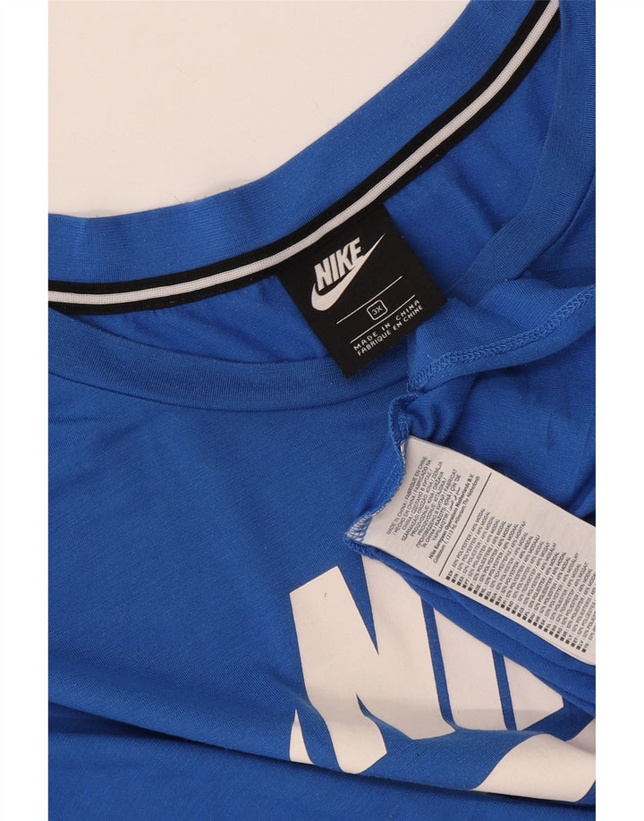 T-shirt grafica da donna Nike Top UK 22 3XL poliestere blu