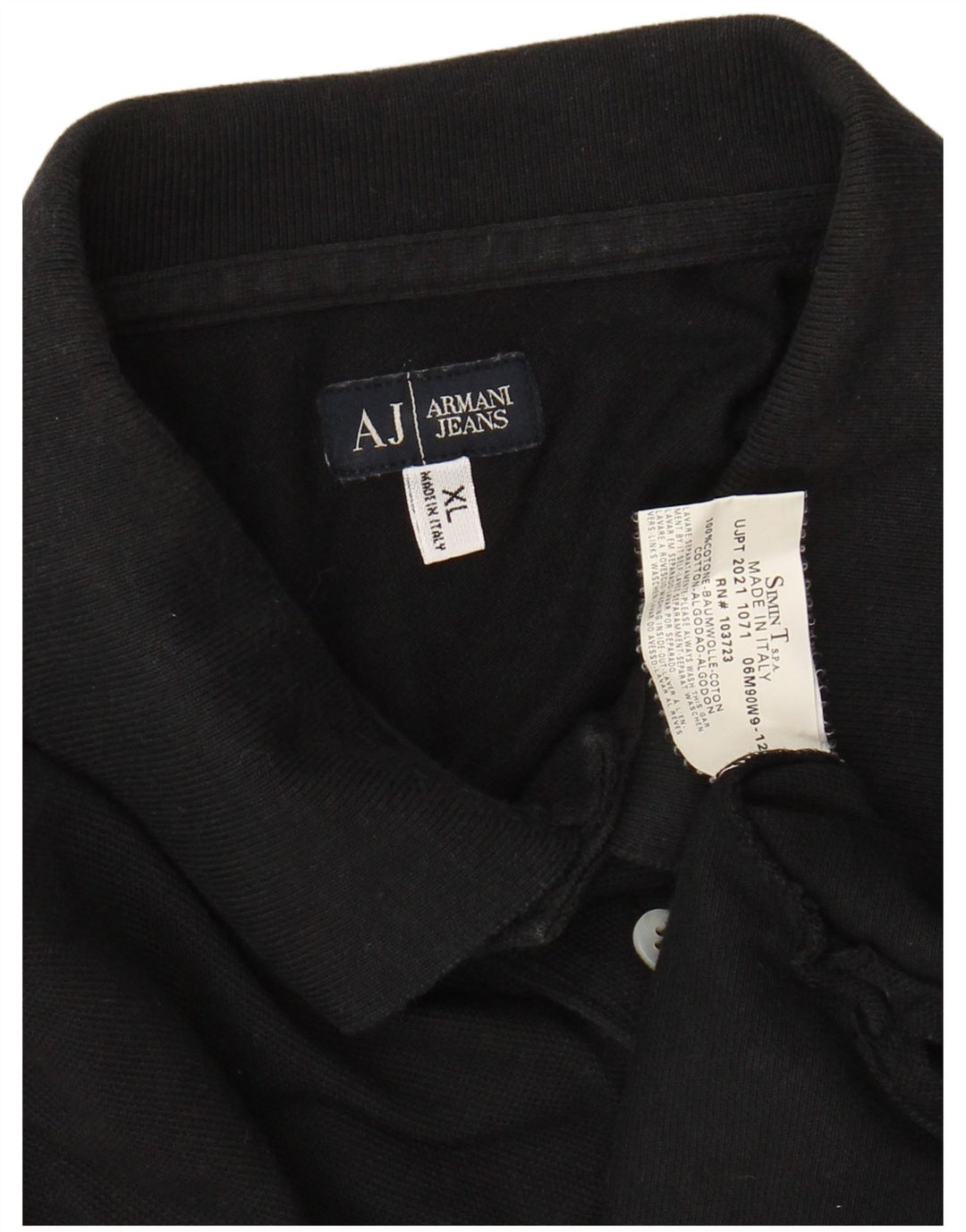 ARMANI JEANS Polo Uomo XL Cotone Nero