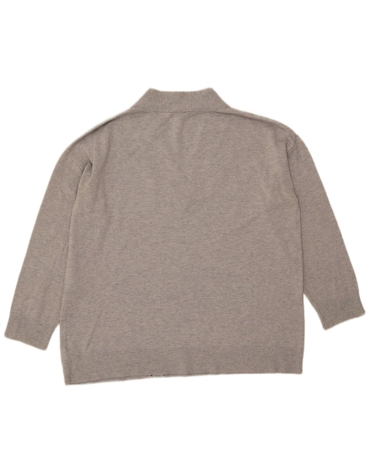 Gap Maglione da donna oversize con scollo a V UK 16 Grande grigio screziato