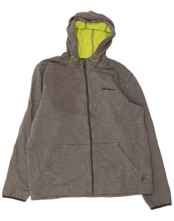 EDDIE BAUER Maglione con cappuccio e zip da uomo grande poliestere grigio