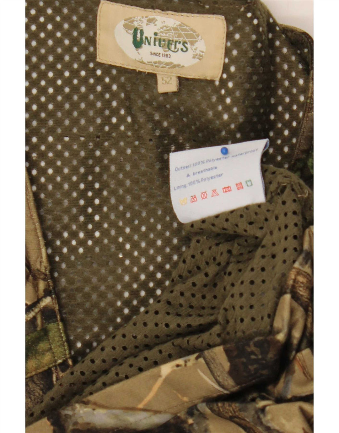 Univers Gilet utility da uomo con motivo astratto IT 52 XL Poliestere kaki