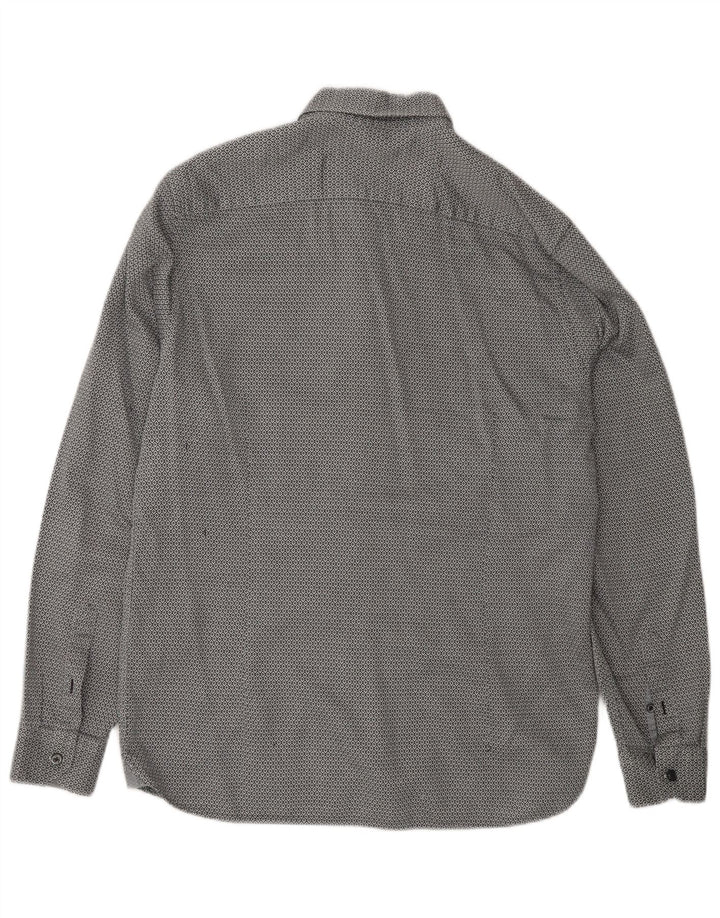 Ted Baker Camicia da uomo vestibilità moderna taglia 16 grande grigio geometrico