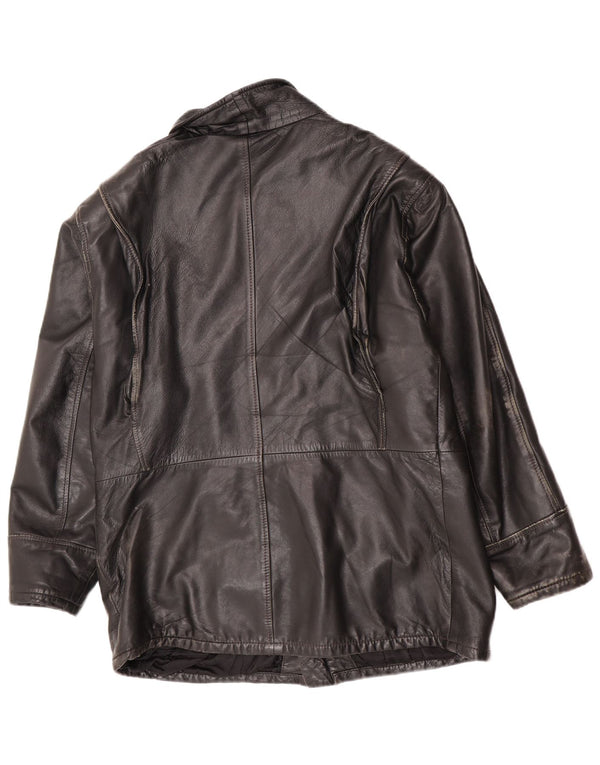 Giacca in pelle vintage da uomo UK 40 grande nera