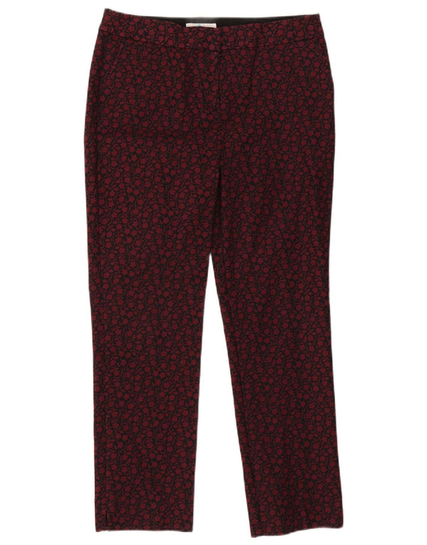 Pantaloni chino dritti da donna Boden UK 12 medi W30 L27 bordeaux floreale