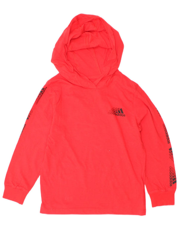 Felpa con cappuccio grafica Adidas da ragazzo 3-4 anni in cotone rosso
