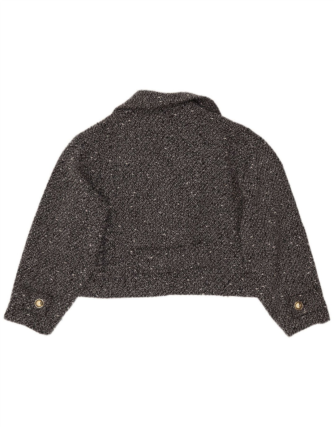 Giacca blazer corta oversize da donna ZARA UK 18 XL nera screziata