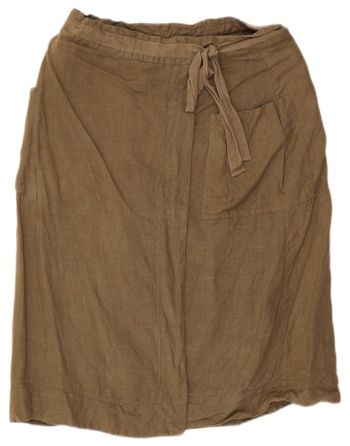Gonna cargo da donna Sasha UK 12 media W29 lino kaki