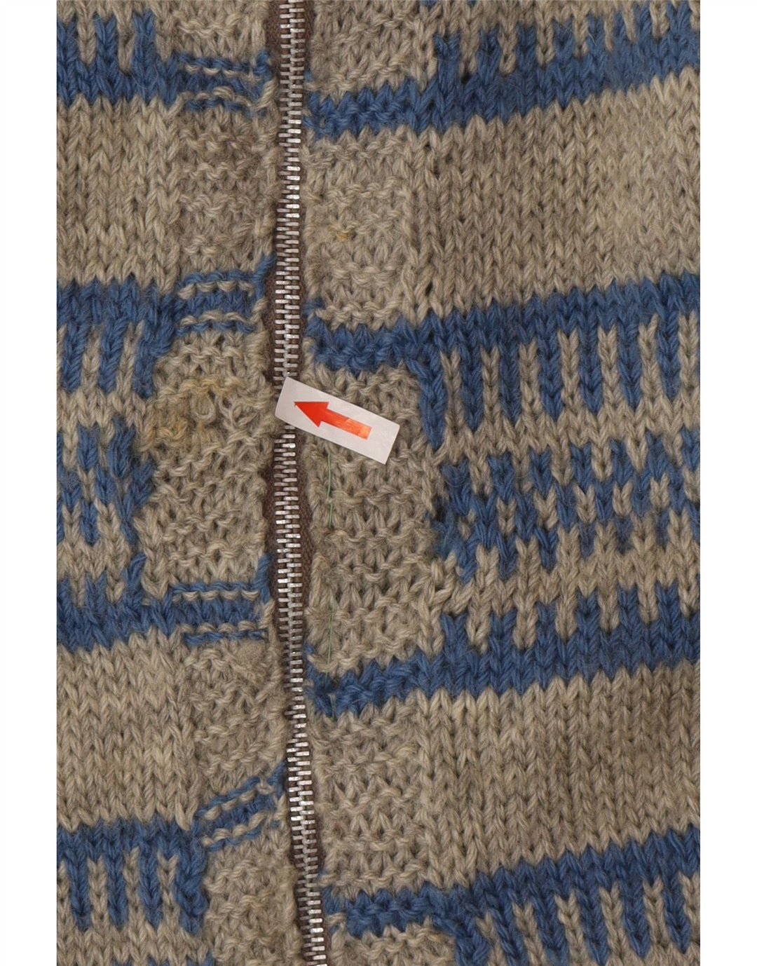 Maglione cardigan vintage da uomo a righe grigie grandi