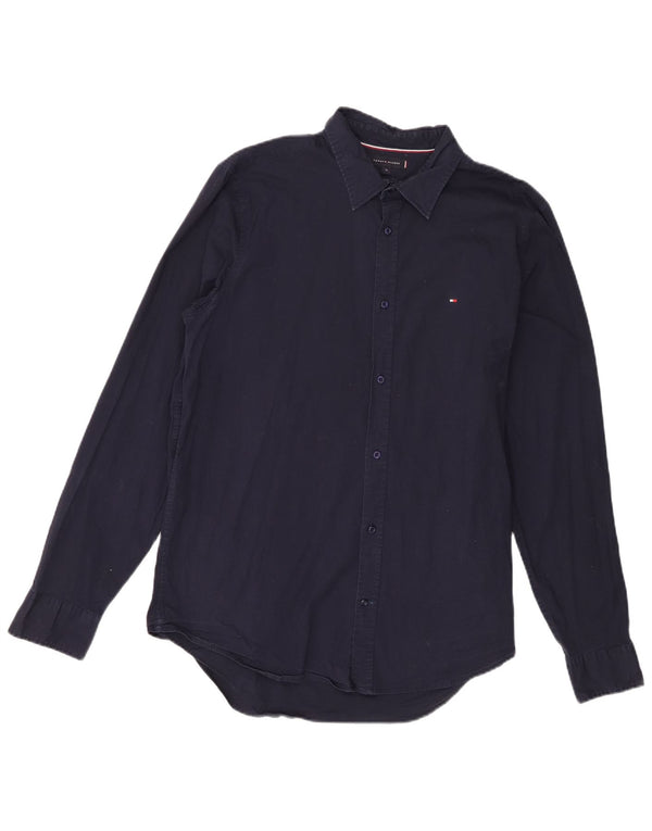 Camicia slim fit da uomo Tommy Hilfiger XL in cotone blu navy