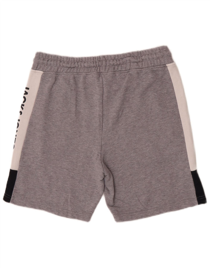 Pantaloncini sportivi grafici da uomo Jack & Jones in cotone color block grigio medio