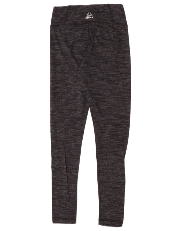 Leggings Reebok Donna UK 4/6 XS Grigio Chiazzato
