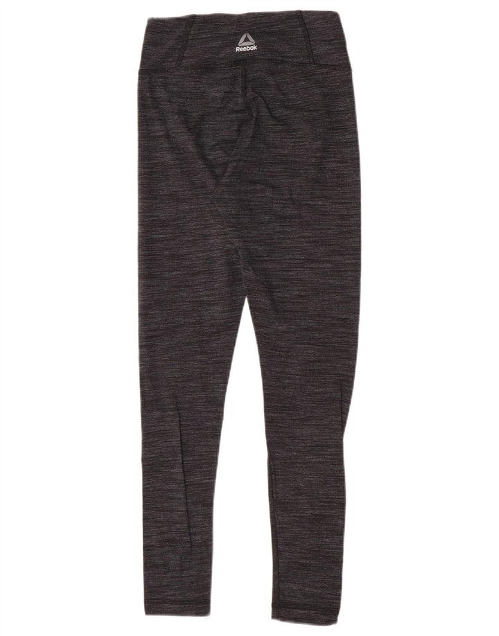 Leggings Reebok Donna UK 4/6 XS Grigio Chiazzato