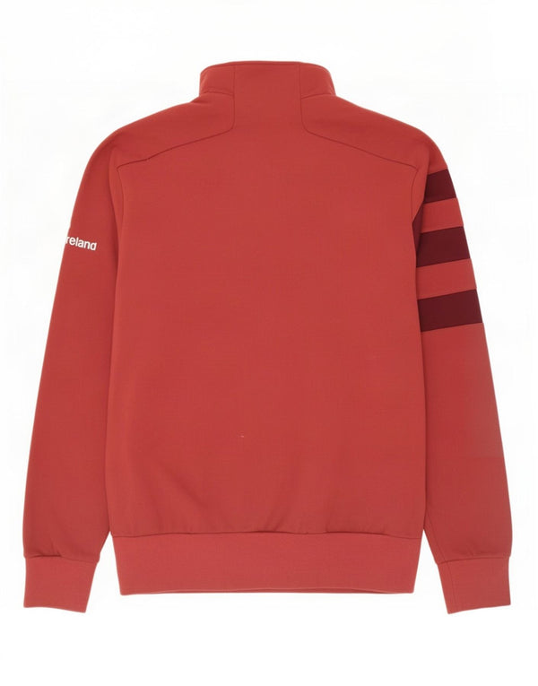 Felpa Adidas da uomo con grafica con zip e collo, maglione, grande, rosso, in poliestere