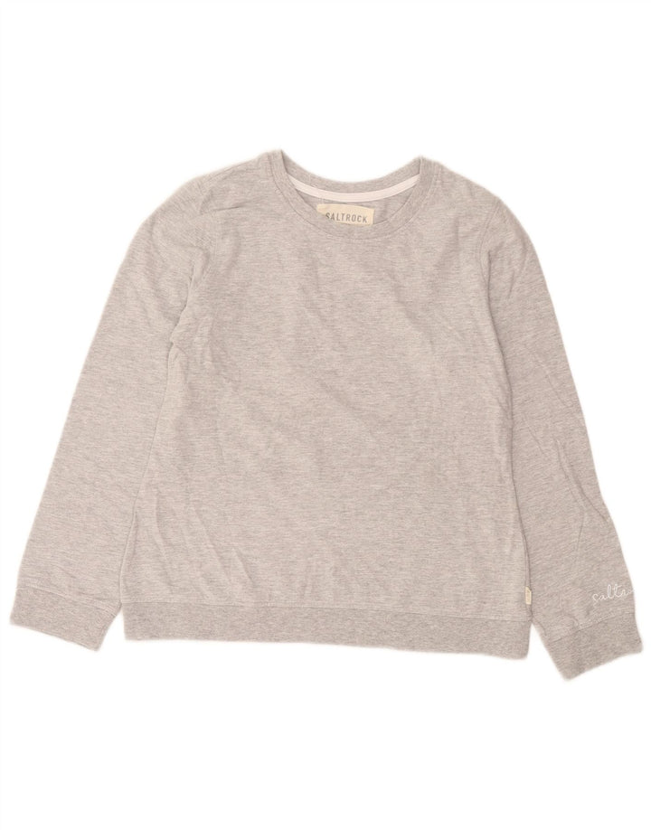 Felpa da donna Saltrock Maglione UK 10 Piccolo cotone chiazzato grigio