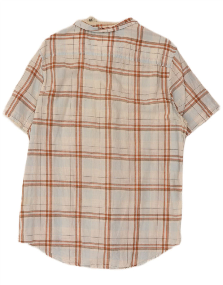 Camicia a maniche corte vestibilità regolare da uomo Timberland a quadri bianchi medi