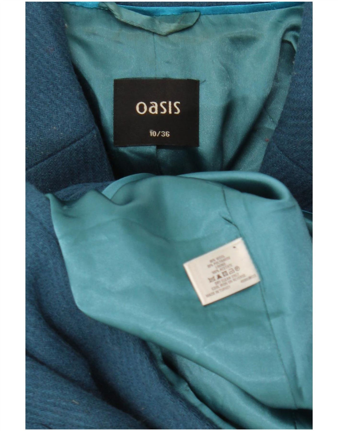 Soprabito da donna Oasis UK 10 piccolo in lana blu