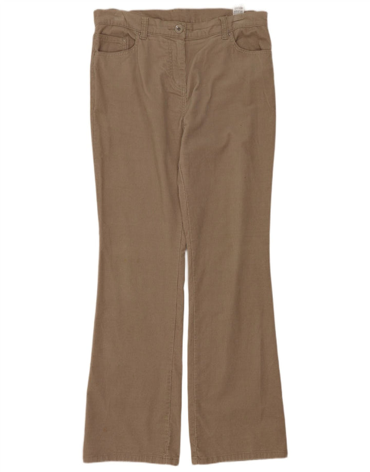 Pantaloni in velluto a coste bootcut da donna Marks & Spencer UK 12 Medium W32 L30 Beige