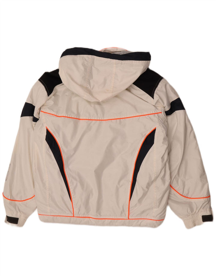 Giacca da sci con cappuccio da uomo Pyramid UK 36 Small nylon color block bianco