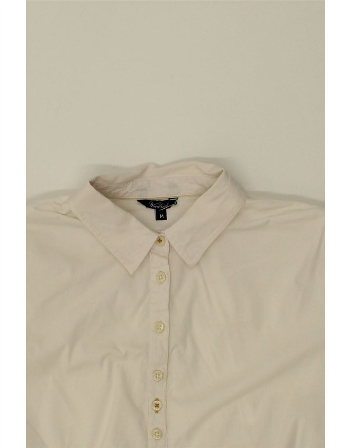 WOOLRICH Womens Short Sleeve Pullover Shirt UK 12 Medium White Cotton Vintage Woolrich and Second-Hand Woolrich from Messina Hembry 