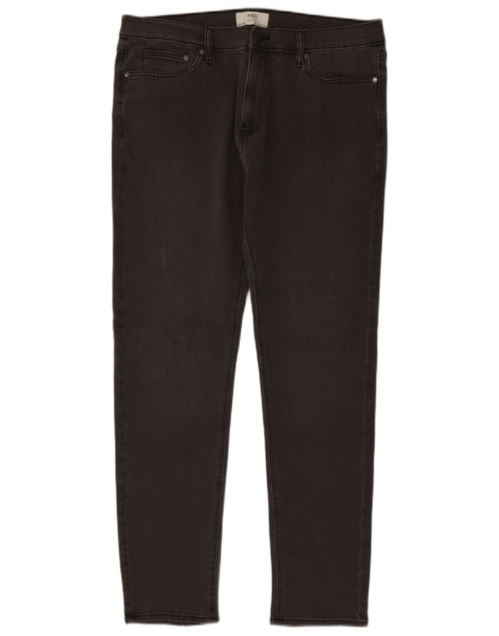 Jeans slim da uomo Marks & Spencer W36 L33 cotone grigio