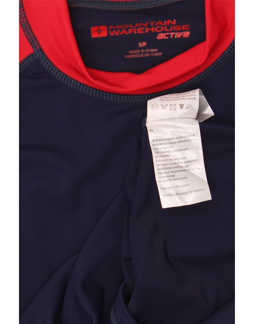 T-shirt da uomo Mountain Warehouse Top piccola in nylon color block blu navy