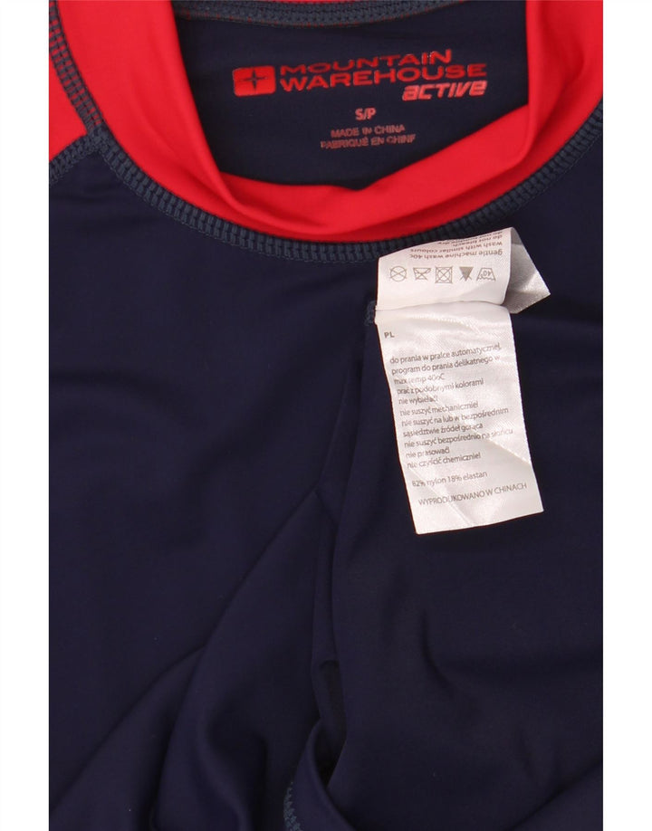 T-shirt da uomo Mountain Warehouse Top piccola in nylon color block blu navy