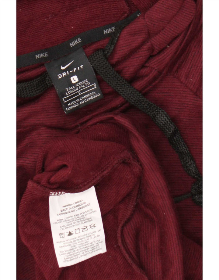 Felpa con cappuccio Nike Dri Fit da uomo, grande, in poliestere bordeaux